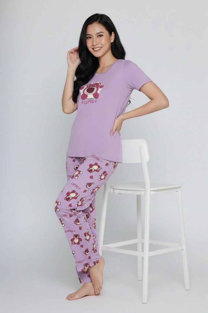Zivame Toy Story Knit Cotton Pyjama Set - Orchid Bloom — image 4